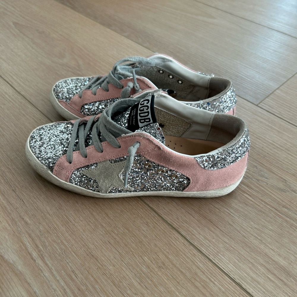 golden goose super star sparkle shoes size EU 35 / US 3.5 kids / women US 5.5 - Picture 5 of 8